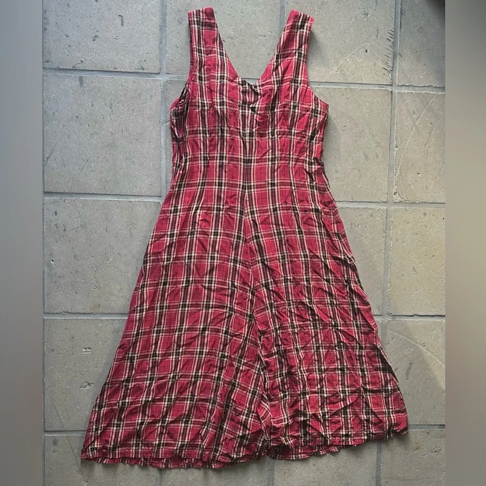 Vintage 90’s Gap Plaid Maxi Dress - Picture 2 of 4